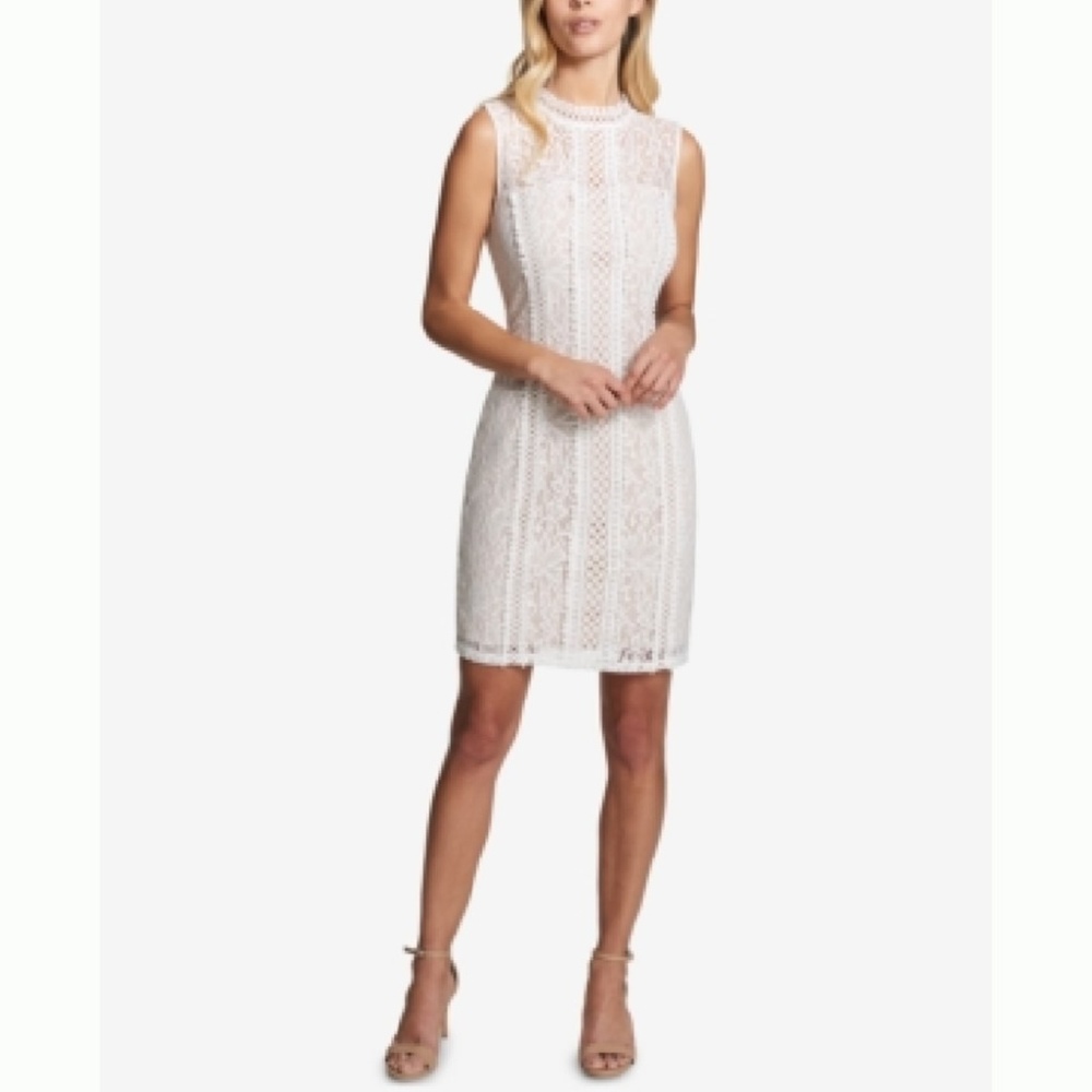 kensie Geo-Lace Sheath Dress